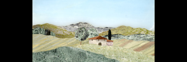 Mosaico : Veduta campagna 16×24